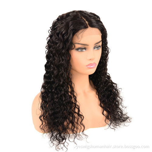 Loose Deep Wave Human Hair 4X4 Lace Front Wigs Hot Selling Malaysian Loose Deep Hair Lace Closure Wig Large Stock For Wholesale